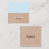 Modern BabyBlue PRINTED Kraft Square Visitekaartje (Voorkant / Achterkant)