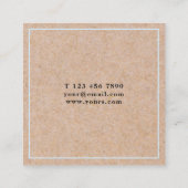 Modern BabyBlue PRINTED Kraft Square Visitekaartje (Achterkant)