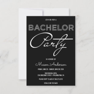 Modern Bachelor Party Weekend Itinerary Invitation Kaart