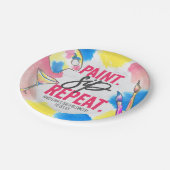 Modern Bachelorette Marble Paint en Sip Papieren Bordje (Gekanteld)