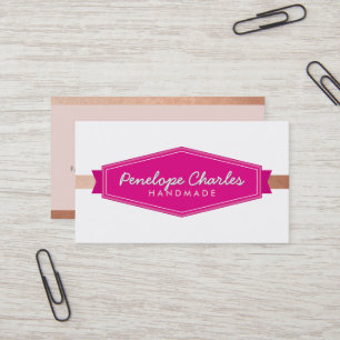 MODERN BADGE LOGO  monogram roze roségoud Visitekaartje