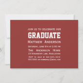 Modern Badge Photo Afstuderen Invitation - Rood Kaart (Achterkant)