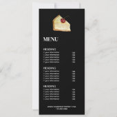 Modern Bakery Cafe Menu & Prijslijst Kaart (Achterkant)