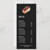 Modern Bakery Cafe Menu & Prijslijst Kaart (Achterkant)