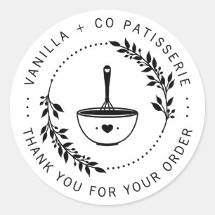 Modern Bakery Cake Zakelijke klant Dank u Ronde Sticker