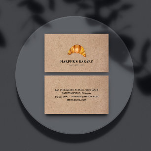 Modern Bakery Croissant Professional Logo Visitekaartje