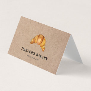 Modern Bakery Croissant Professional Logo  Visitekaartjes