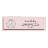 Modern Bakery Custom Logo Pink Naambadge (Voorkant)