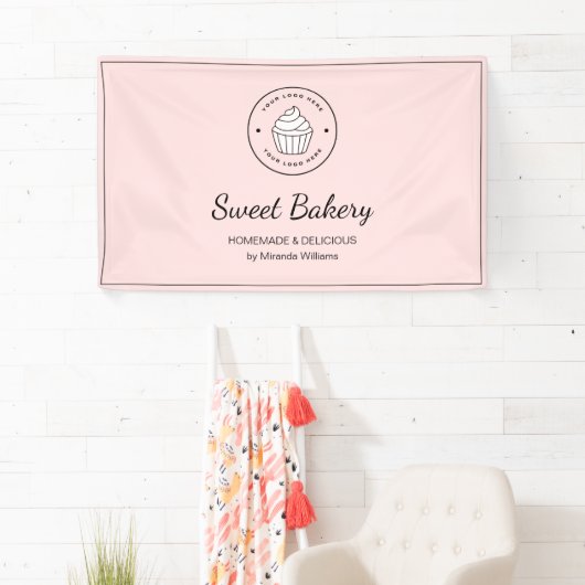 Modern Bakery Custom Logo Pink Spandoek (Insitu)