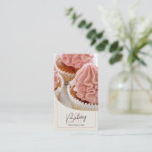 Modern Bakery Monogram Logo QR Code Visitekaartje (Staand voorkant)