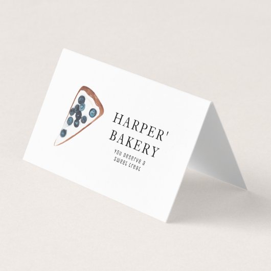 Modern Bakery Tent Visitekaartje | Blueberry-Logo (Voorkant)