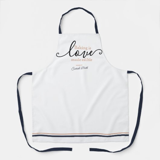 Modern Baking is Love Script op White Classy Schort (Voorkant)
