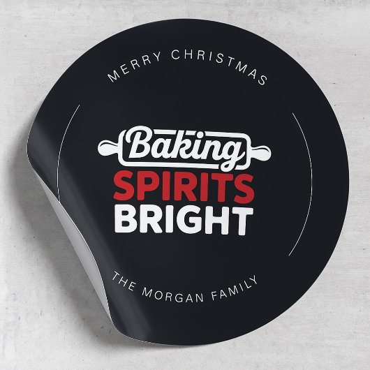 Modern Baking Spirits Bright Christmas Ronde Sticker