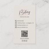 Modern Bakkerij Monogram Logo QR Code Visitekaartje (Achterkant)