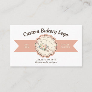 Modern bakkerijmuts Gebak Chef Logoontwerp Visitekaartje