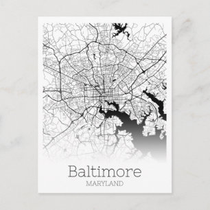 Modern Baltimore City Map Briefkaart