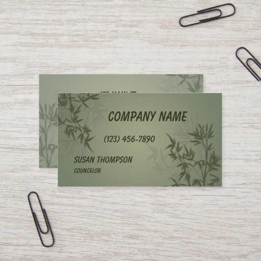 Modern Bamboo Graphic Visitekaartje (Voorkant / Achterkant in situ)
