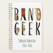 Modern Band Geek Musical Instrument Uw eigen naam Planner (Voorkant)