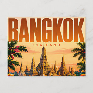 🌴 Modern Bangkok Silhouette Stadsstijl 🌴 Briefkaart