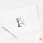 Modern Baptism Christening Vierkante Sticker (Envelop)