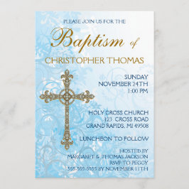 Modern Baptism Invitation Kaart