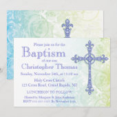 Modern Baptism Invitation Kaart (Voorkant / Achterkant)
