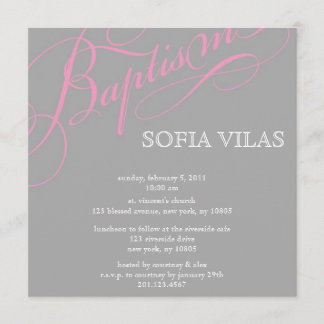 Modern Baptism Invitation Kaart