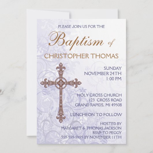Modern Baptism Invitation Kaart (Voorkant)