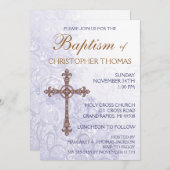 Modern Baptism Invitation Kaart (Voorkant / Achterkant)