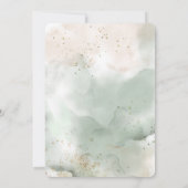 Modern, Baptism Invitation, Waterverf, Greenery Kaart (Achterkant)