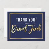 MODERN BAR MITZVAH bedankt gouden naam DANIEL (Voorkant / Achterkant)