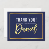 MODERN BAR MITZVAH bedankt gouden naam DANIEL (Voorkant / Achterkant)