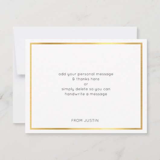 MODERN BAR MITZVAH bedankt gouden vlek wit blauw (Achterkant)