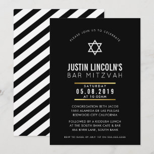 MODERN BAR MITZVAH cool stijlvol vet minimaal zwar Kaart
