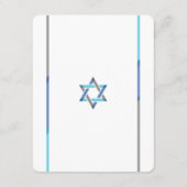 Modern Bar Mitzvah Invitation Insert | Blauw + Bla Informatiekaartje (Achterkant)