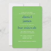 Modern Bar Mitzvah Typography Blue Green Kaart (Voorkant)