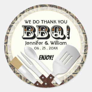 Modern Barbecue Utensils Ronde Sticker