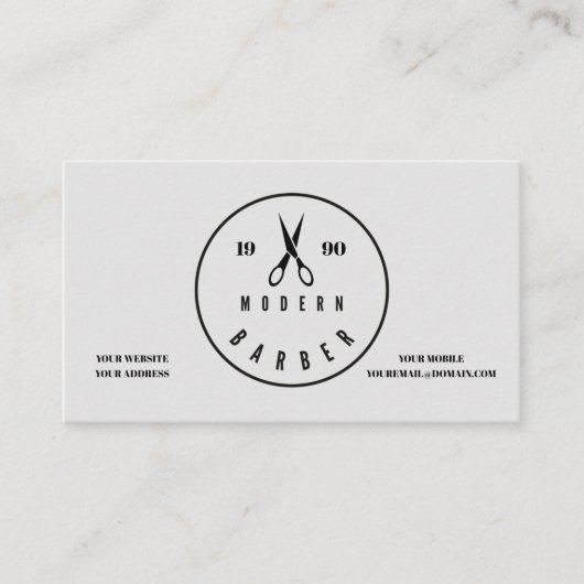 'Modern Barber' Business Card Visitekaartje (Voorkant)
