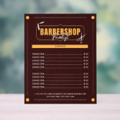 Modern Barber Services Barbershop prijslijst Acryl Bord (Neutraal)
