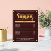 Modern Barber Services Barbershop prijslijst Acryl Bord (Huwelijk)