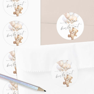 Modern Barly Wachten Genderneutraal baby shower Ronde Sticker