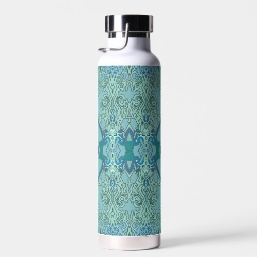 Modern Baroque Pattern in Blue and Green Waterfles (Rechts)