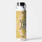 Modern Baroque Pattern in Gold Pink Blue Waterfles (Voorkant)