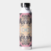 Modern Baroque Pattern in Red Pink Paars Blue Waterfles (Links)