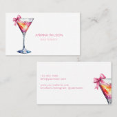 Modern Bartender Cocktail Bow Bar Club Event Visitekaartje (Voorkant / Achterkant)