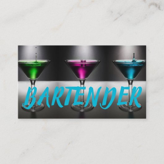 Modern Bartender Visitekaartje (Voorkant)