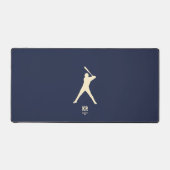 Modern baseball silhouet monogram donkerblauw bureaumat (Voorkant)