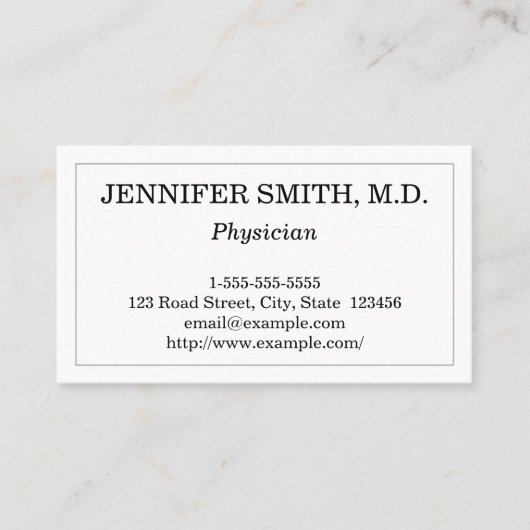 Modern & Basic Physician Visitekaartje (Voorkant)
