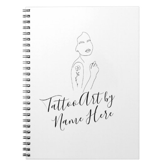 Modern Basic Tattoo ART studio script typography Notitieboek (Voorkant)