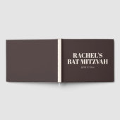 Modern Bat Mitzvah Brown Personalized Name Memory Gastenboek (Volledig)